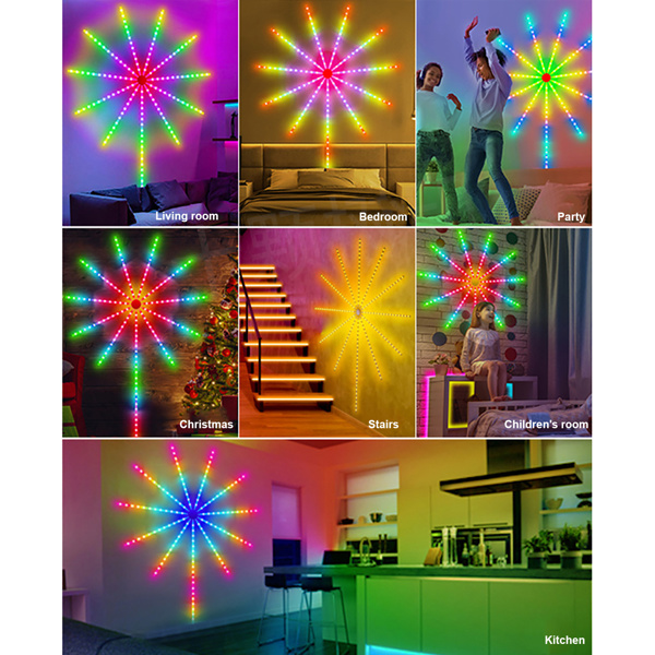 LED Firework Strip Lights Dream Color RGB Smart Music Sync APP & Remote Control