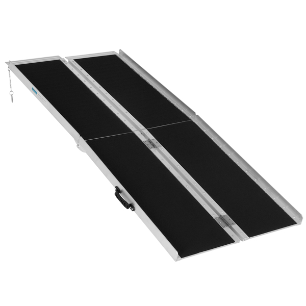 Non-Skid Traction Folding Aluminum Wheelchair Ramp Scooter Mobility Handicap Ramps for Home Steps, Suitcase with Handle, Holds Up to 600 lbs (6FT Non-Skid)