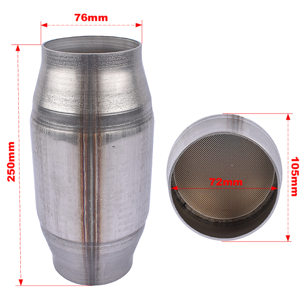 三元催化器 Universal Catalytic Converter Round Spun 3" Inlet/Outlet Diameter High Flow 59959 54959-2