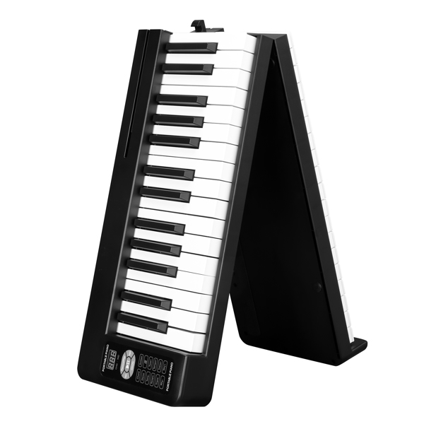 61 Key Semi-weighited Keys Foldable Electic Digital Piano Support USB/MIDI with Bluetooth，Built-in Double Speakers，Sustain Pedal for Beginner，Kids，Adult