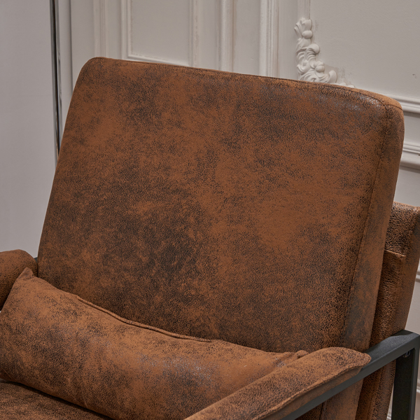 Single Iron Frame Chair Orange Bronzing Cloth Indoor Leisure Chair