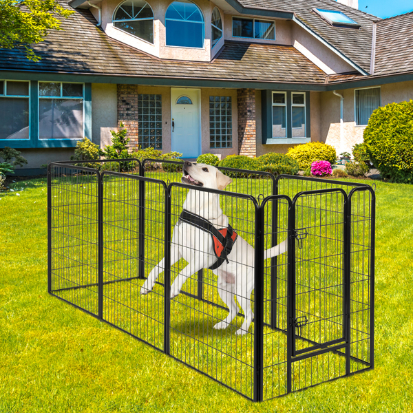 40" Dog Pet Playpen Heavy Duty Metal Exercise Fence Hammigrid 8 Panel Silver