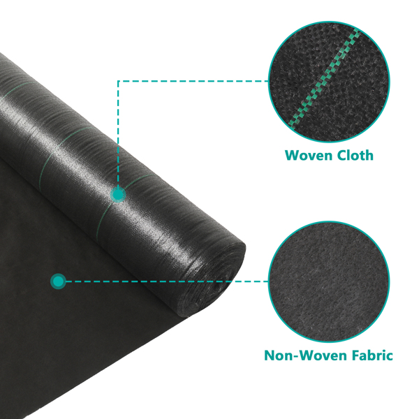 5oz 4*250ft  Polyethylene Double Layer Weeding Cloth Black