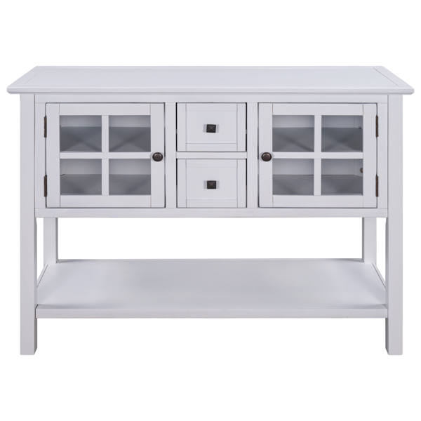 45'' Modern Console Table Sofa Table for Living Room with 2 Drawers, 2 Cabinets and 1 Shelf