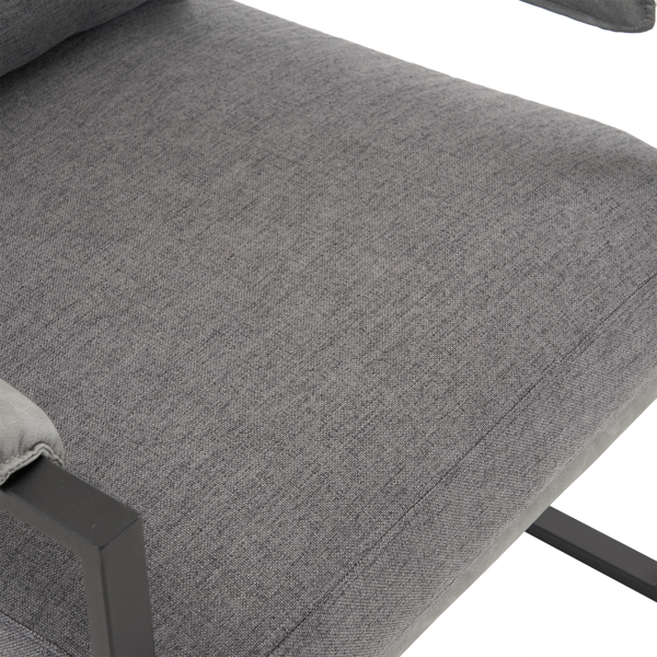 Single Iron Frame Chair Soft Bag Dark Gray Armrest Frame Gray Black Honeycomb Leather Indoor Leisure Chair