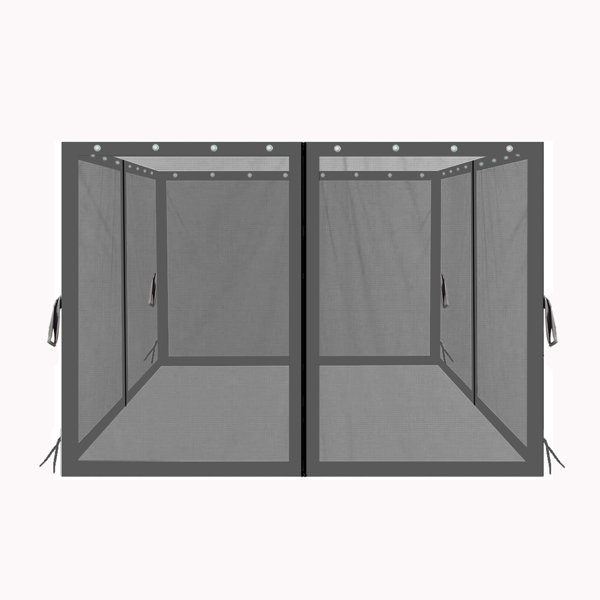 10 x 10 Ft Gazebo Replacement 4-Side Mosquito Netting with Zippers，Black [Sale to Temu is Banned.Weekend can not be shipped, order with caution]