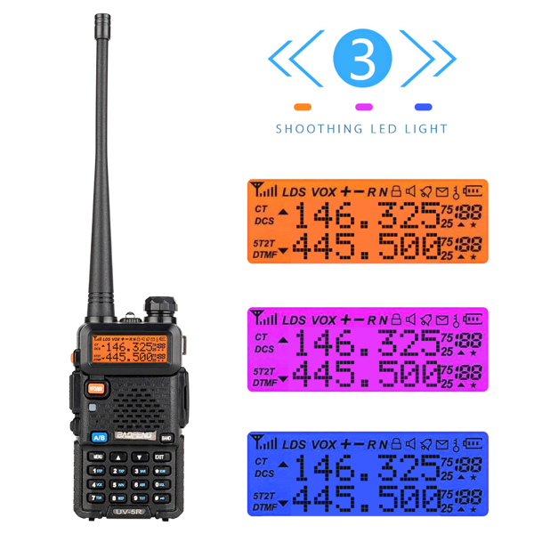 6pcs BAOFENG 1.5" LCDTwo-way Radio Walkie-talkie UV-5R  with 1-LED  Flashlight Black