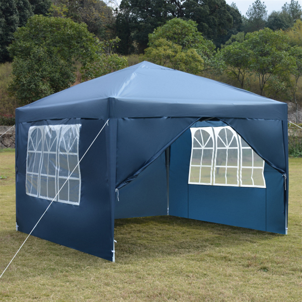 3 x 3m Two Doors & Two Windows Practical Waterproof Right-Angle Folding Tent Blue 