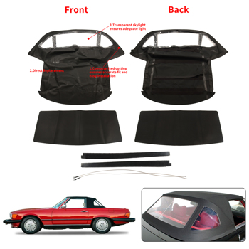 敞篷车顶棚 For Mercedes R107 380SL 450SL 560SL 2-Door V8 3.8L 4.5L 5.6L Soft Top 1972-1989