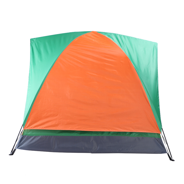 2-Person Double Door Camping Dome Tent Orange & Green 