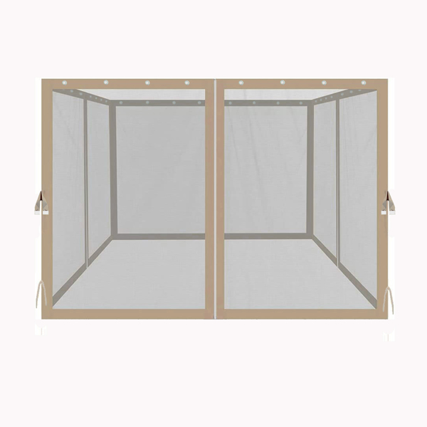 10 x 10 Ft Gazebo  Replacement 4-Side Mosquito Netting  with Zippers，Beige [Sale to Temu is Banned.Weekend can not be shipped, order with caution]