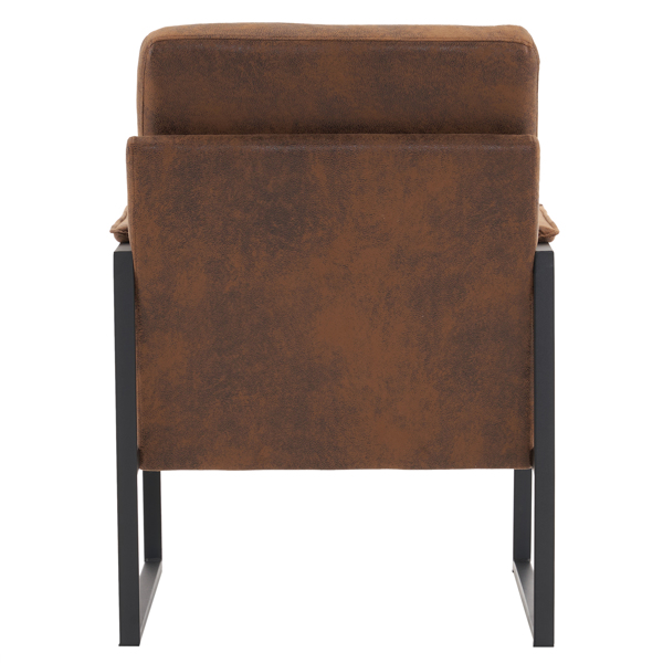 Single Iron Frame Chair Orange Bronzing Cloth Indoor Leisure Chair