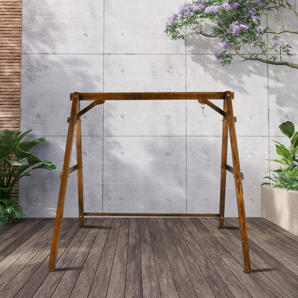 188*135*170cm  600lbs Fir Suitable For 4ft Swing Chair  Wood Swing Frame  Carbonized Color
