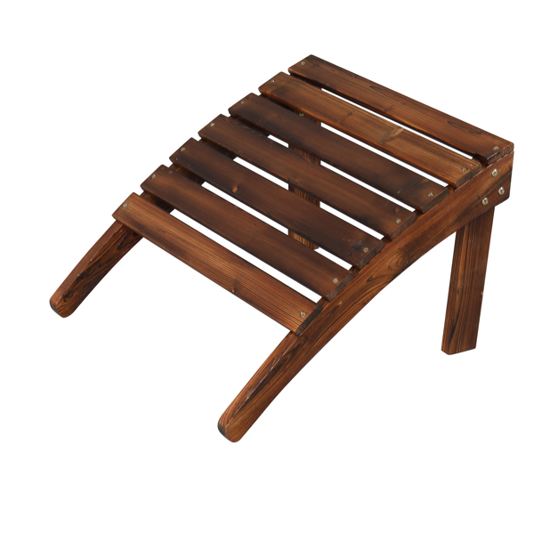 120*72*96cm Outdoor Garden With Footstool Wooden Single Chair Carbonized Color