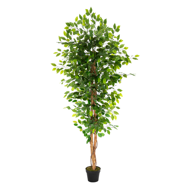 6FT Solid Wood 1260 Leaves Truncated Banyan Tree Simulation Tree Green