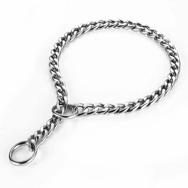 Dog Slip Choke Collar Chain Adjustable Stainless Steel Dog Training Chain Collars for Small Medium Large Dogs, S