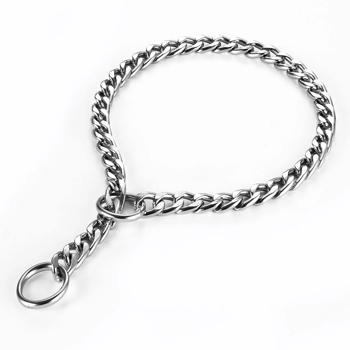 Dog Slip Choke Collar Chain Adjustable Stainless Steel Dog Training Chain Collars for Small Medium Large Dogs, M