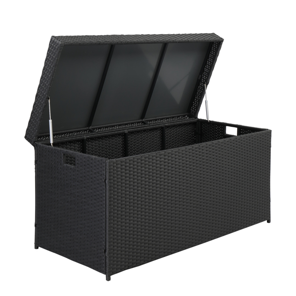Simple And Practical Outdoor  Ratton Deck Box Storage Box Black Four-Wire