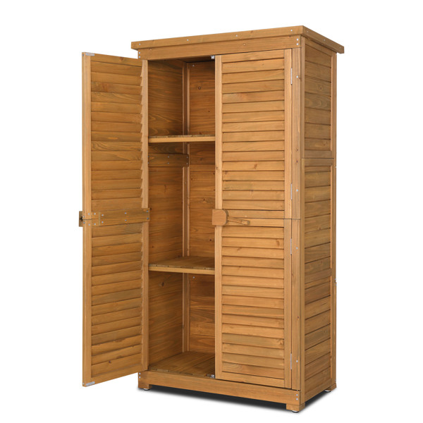 87*46.5*160cm Black Single Slope Top Fir Garden Storage Box Storage Room Yellow