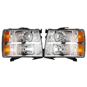 2007-2013 Chevy Silverado1500 2500 3500 Crystal Headlights Headlamps Left Right