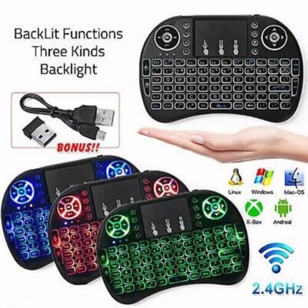 {Amazon禁售} Mini i8 Wireless Keyboard 2.4G with Touchpad for PC BACK LIGHT Kodi Media Box