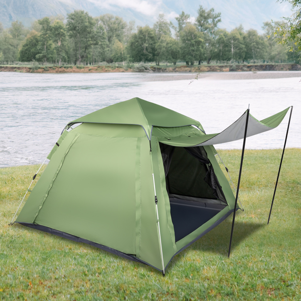 240*240*150cm Spring Quick Open Four-Person Family Tent Camping Tent Green