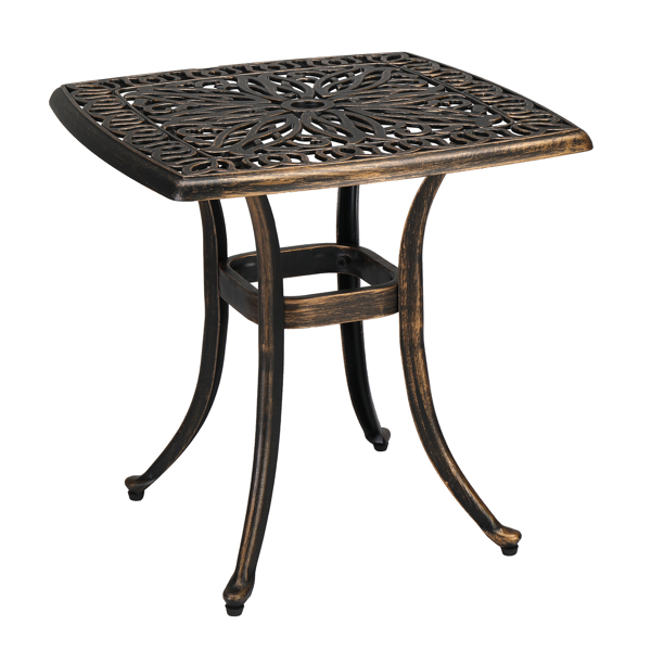 21.3inch Square Garden Cast Aluminum Table Bronze