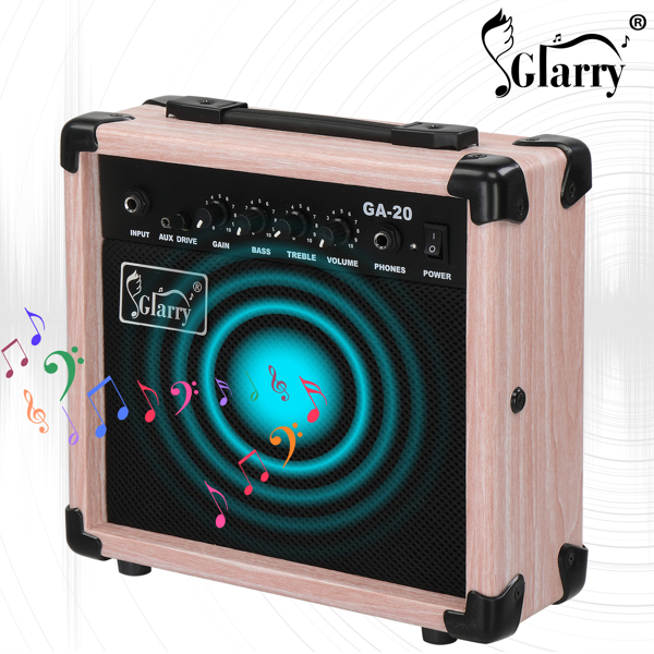 【Do Not Sell on Amazon】Glarry 20W GA-20 Electric Guitar Amplifier Natural Color