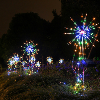 Solar Firework Lights Outdoor Waterproof Path Lawn Garden Decor Lamp
