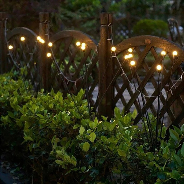 Outdoor Solar LED Firefly Swaying Lawn Light Waterproof Garden Landscape Lamp