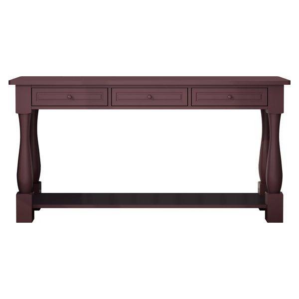 Console Table for Entryway Wood Sofa Table with Storage Drawers and Bottom Shelf for Hallway Living Room Brown Color 