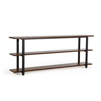 Console Table, 71” Industrial Entryway Table with 3-Tier Storage Shelves, Rustic Wood and Metal Frame, Easy Assembly for Foyer, Living Room, Hallway