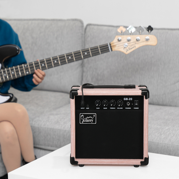 【Do Not Sell on Amazon】Glarry 20W GB-20 Electric Bass Guitar Amplifier Natural Color