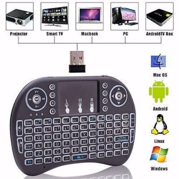 {Amazon禁售} Mini i8 Wireless Keyboard 2.4G with Touchpad for PC BACK LIGHT Kodi Media Box