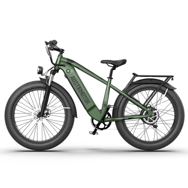 AOSTIRMOTOR New Pattern King 26" 1000W Electric Bike 26in Fat Tire 52V15AH Removable Lithium Battery for Adults