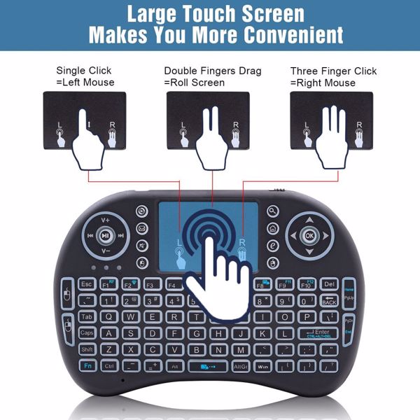 {Amazon禁售} Mini i8 Wireless Keyboard 2.4G with Touchpad for PC BACK LIGHT Kodi Media Box