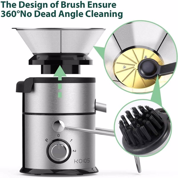 1300W KOIOS Centrifugal Juicer Machines, Juice Extractor with Extra Large 3inch Feed Chute, Titanium-Plated Filter, High Juice Yield, 3 Speeds Mode,Easy to Clean w/Brush, (FBA 发货，周末不发货)