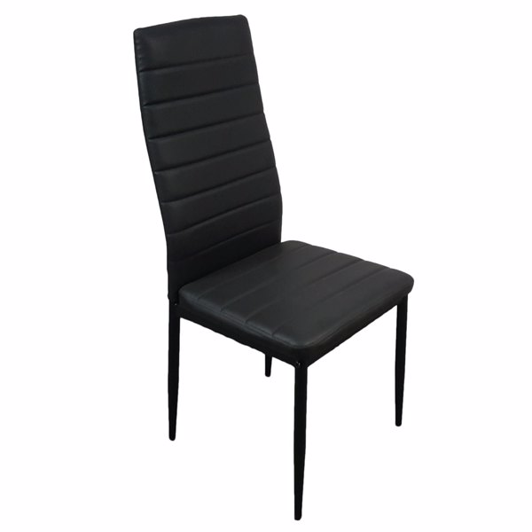 6pcs Elegant Assembled Stripping Texture High Backrest Dining Chairs Black (Replacement code: BSTWCEZKMG)