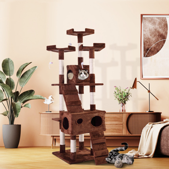 67\\" Multi-level Cat Tree, Scratching Posts, Kitten Activity Tower with 3 Perches