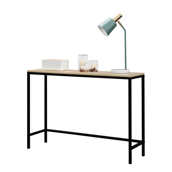 Industrial Style Porch Table Single Layer Light Walnut Color Triamine Board