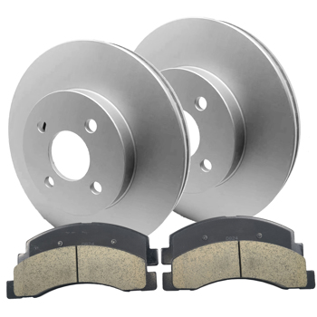 Front Drilled & Slotted Rotors   Brake Pads for Dodge Ram 1500 Chrysler Aspen