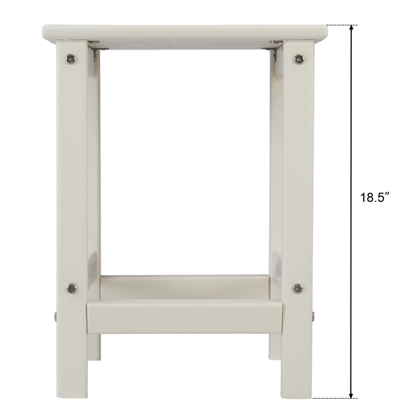 36*36*47cm Single Layer Square HDPE Side Table White