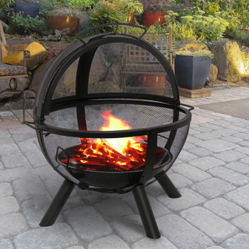  ball style fire pit ball of fire with BBQ grill