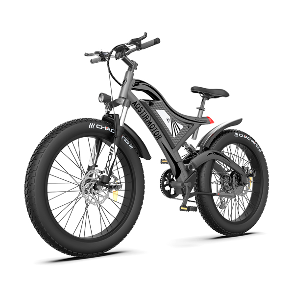 AOSTIRMOTOR Hot Fat Tire Adults Electric Bicycle 26 In. Electric Mountain Bike， All Terrain e-bike Ebike 48V 15AH ，S18