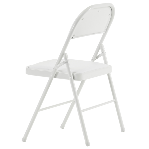 6pcs Elegant Foldable Iron & PVC Chairs for Convention & Exhibition White