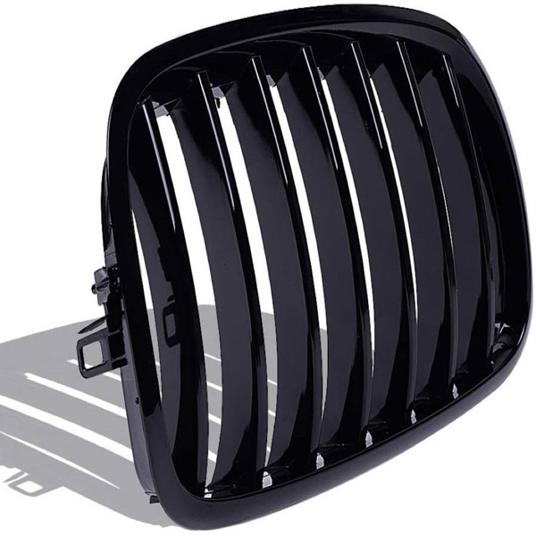 LEAVAN Pair Front Gloss Black Kidney Grill Grilles For BMW X5 E70 X6 E71 2007-2013