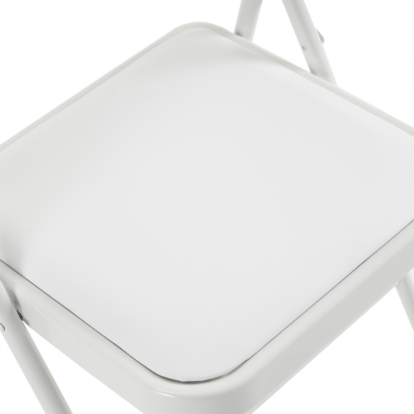 4pcs Elegant Foldable Iron & PVC Chairs for Convention & Exhibition White