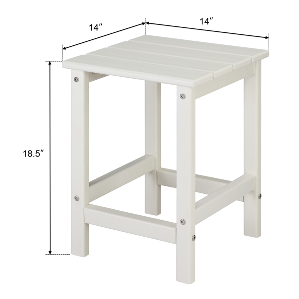 36*36*47cm Single Layer Square HDPE Side Table White
