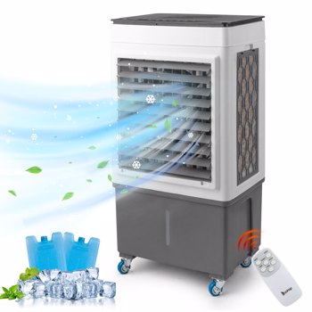 ZOKOP - 3 in 1 Portable Evaporative Cooler,Indoor,Outdoor,2650CFM Personal Air Cooler,remote control ,320 Sq.ft,3 speeds,3modes, 8H timer,Evap Air Coolers Portable Fan Conditioner Cooling, 10.56 Gal L