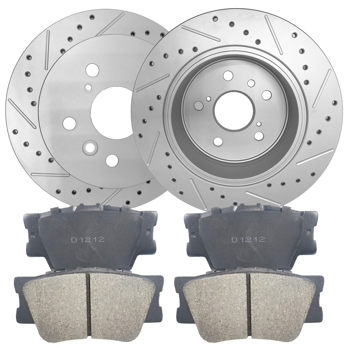 For 2012 2013 2014 -2016 2017 Toyota Camry Rear Brake Disc Rotors & Ceramic Pads